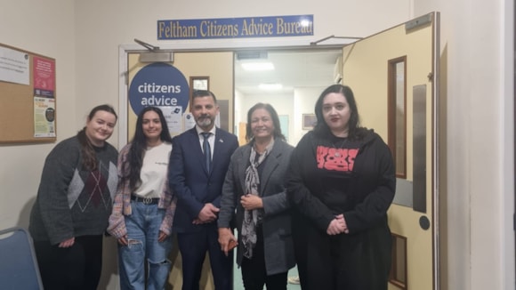 Cllr Grewal at the Feltham session with members of Citizens Advice Hounslow