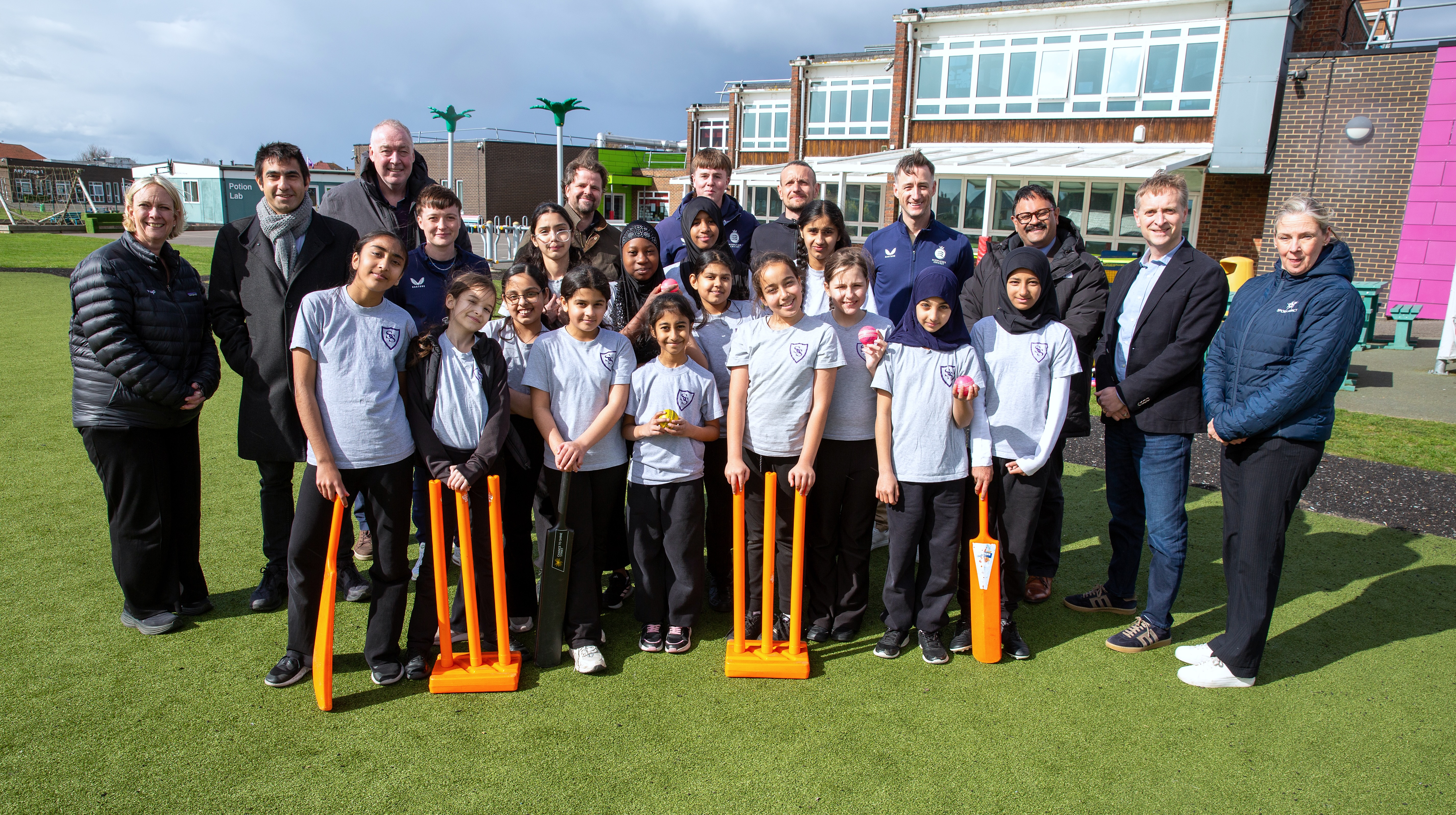 The Leader of Hounslow Council, Councillor Shantanu Rajawat, Cllr Shaheen with former England cricketer Angus Fraser