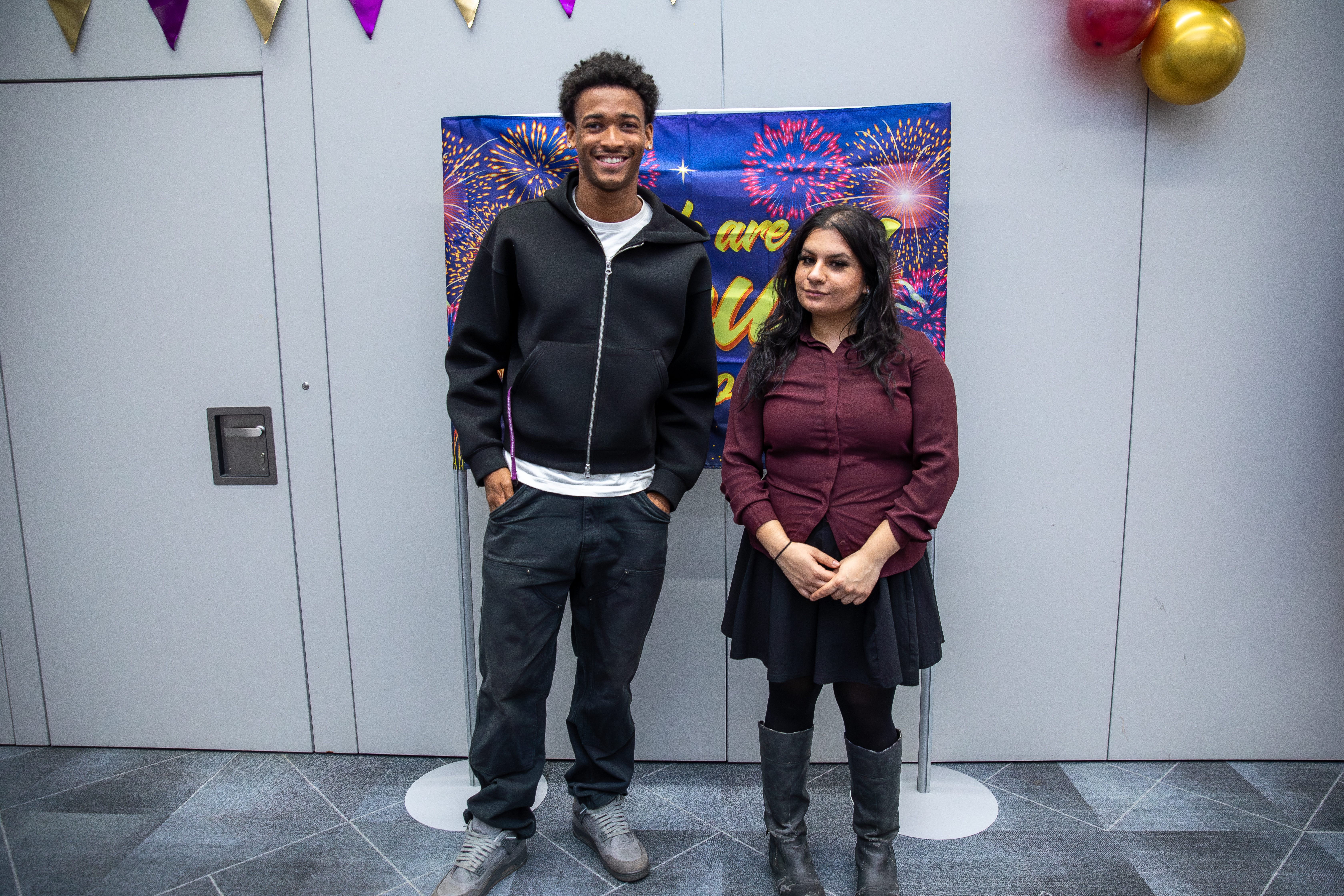 Care leavers Kaleb Joseph (left) and Aziza Anjum