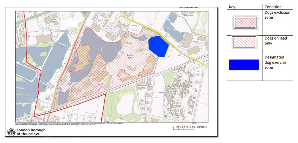 Map of the northern part of Bedfont Lakes Country Park