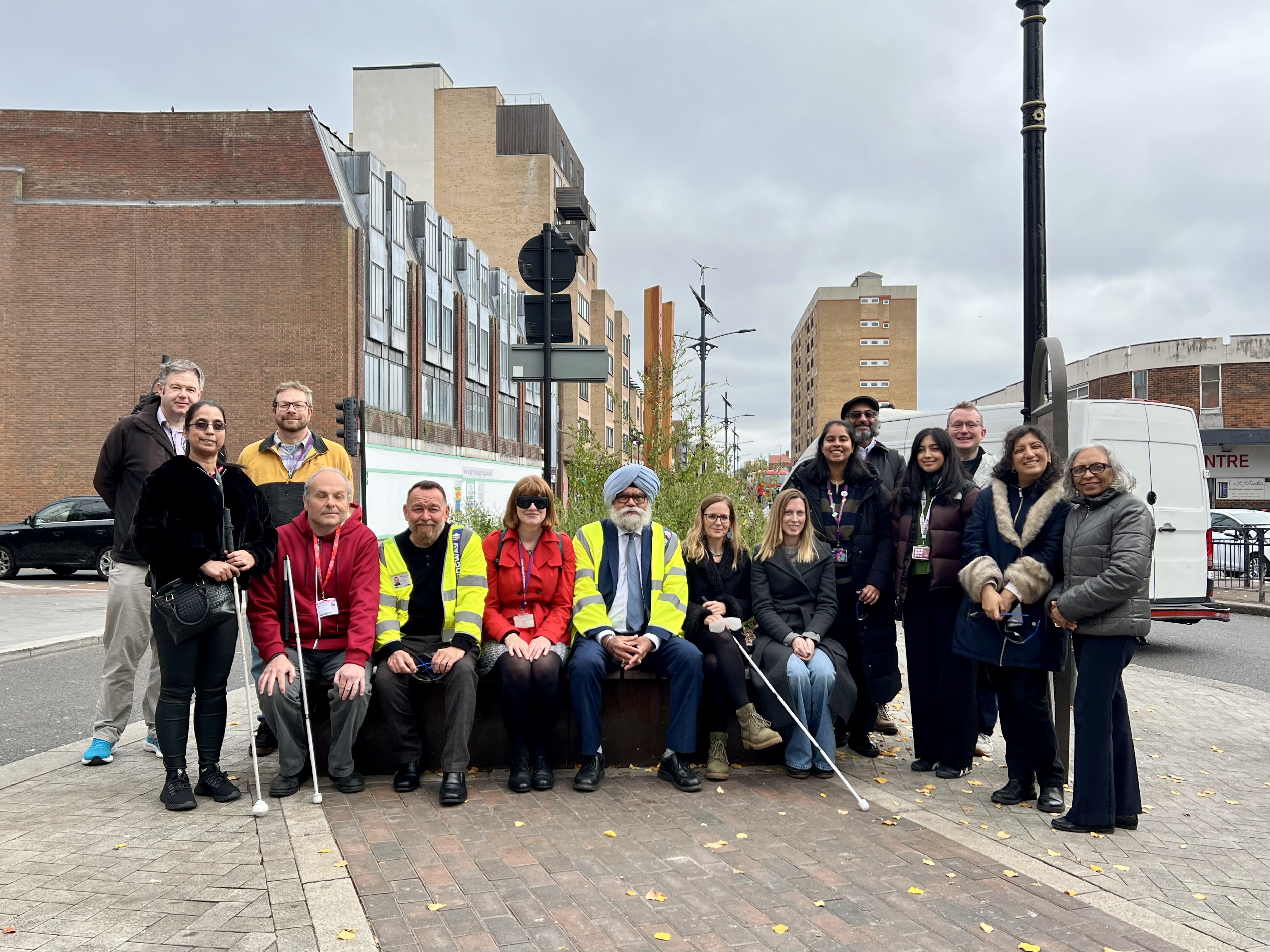 Cllr Dunne with Hounslow Council staff and residents