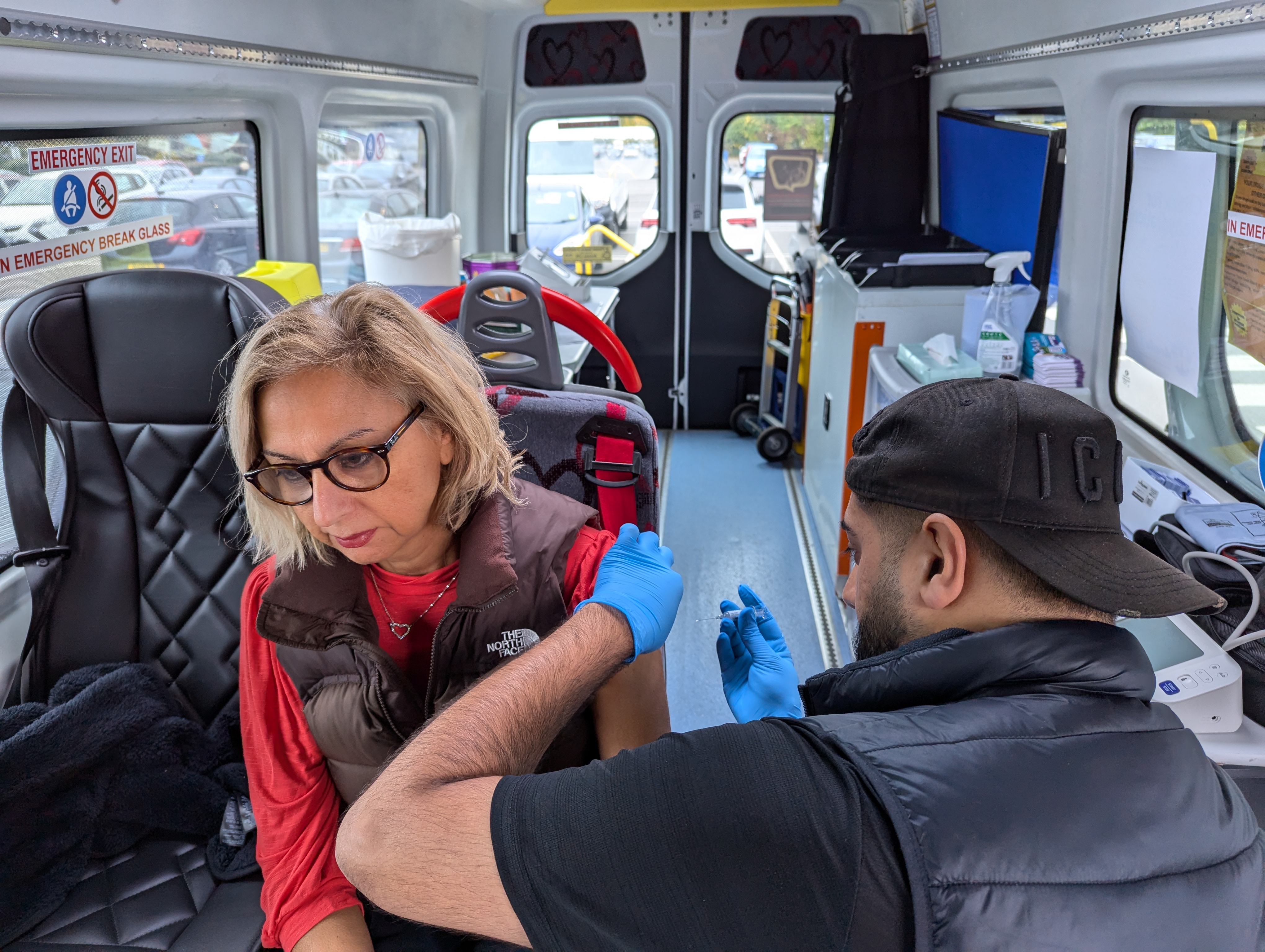 Cllr lily bath getting her flu vaccination