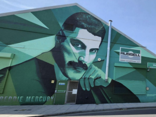 Freddie Mercury mural in Feltham