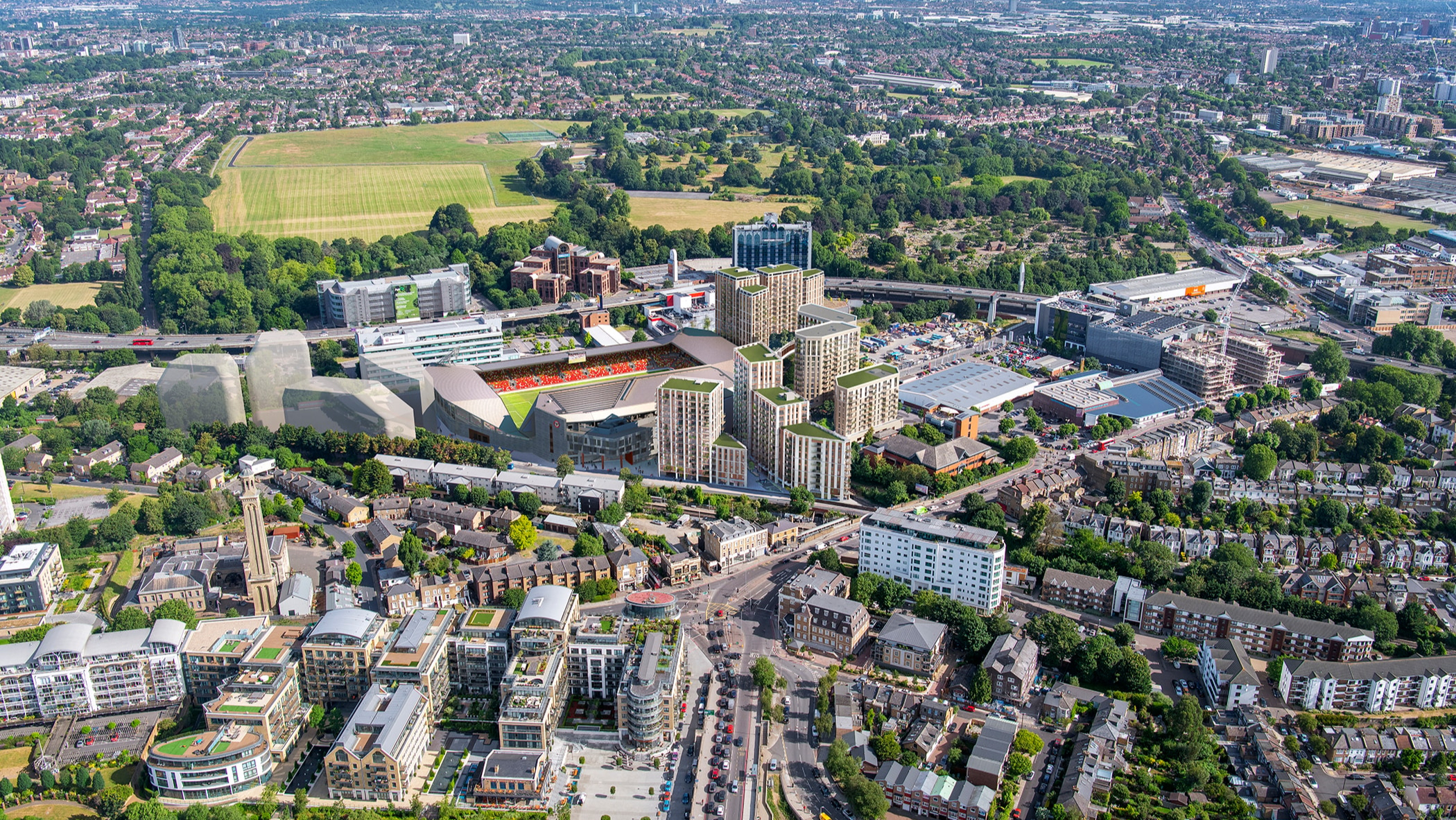 An aerial view of Hounslow
