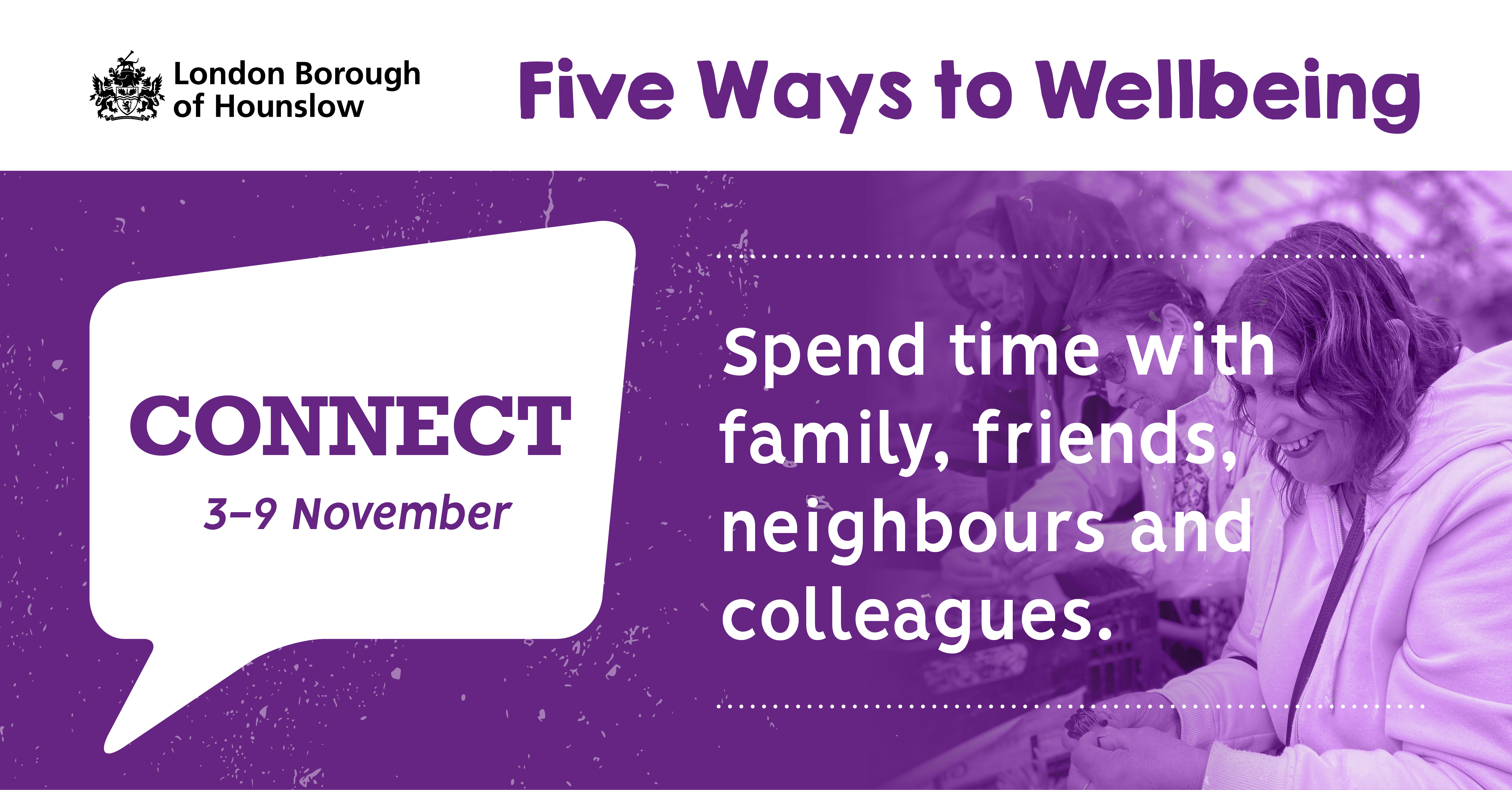 Poster for 'Connect' event - Five ways to Wellbeing