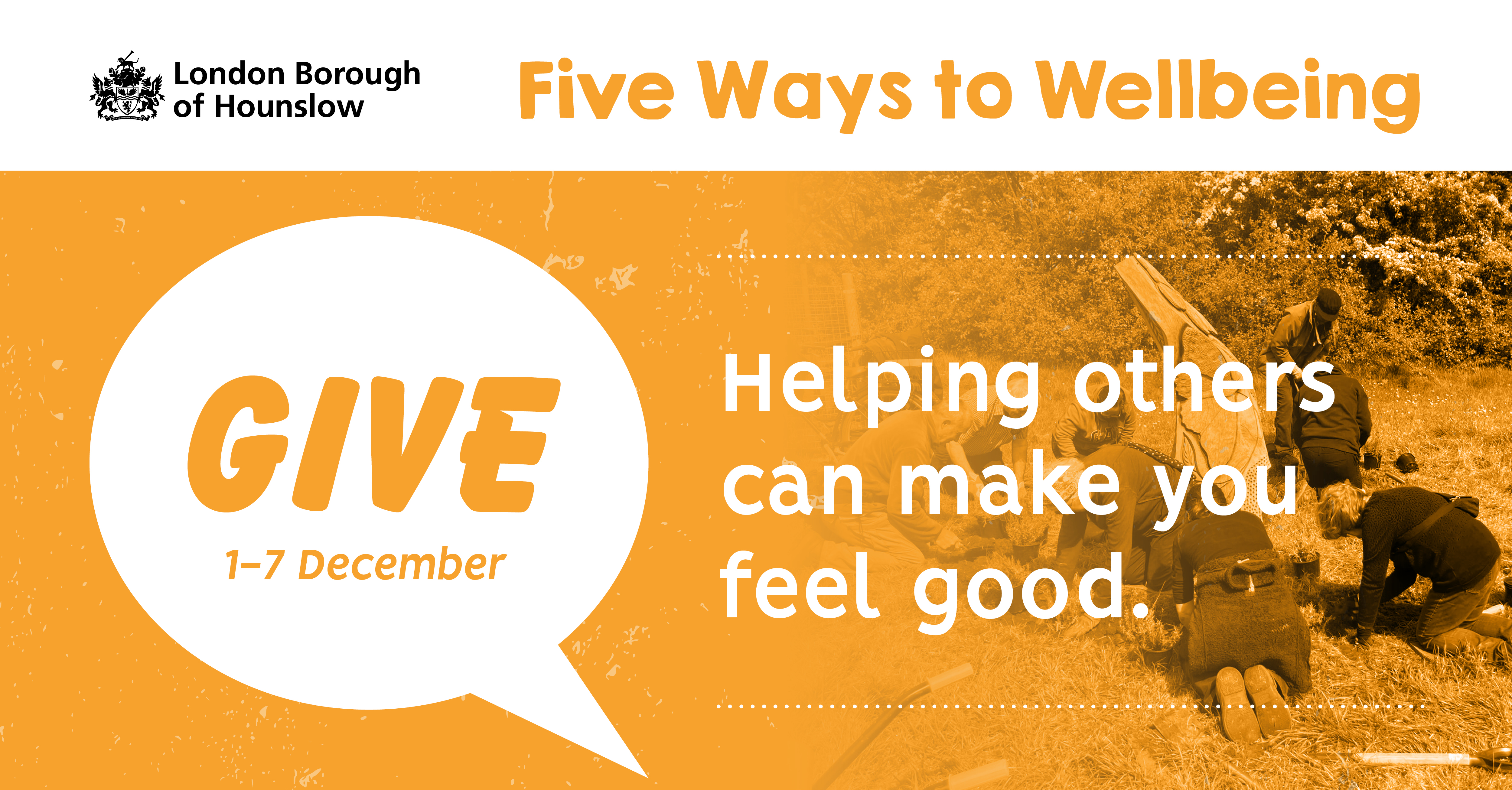 Poster for 'Give' event - Five ways to Wellbeing