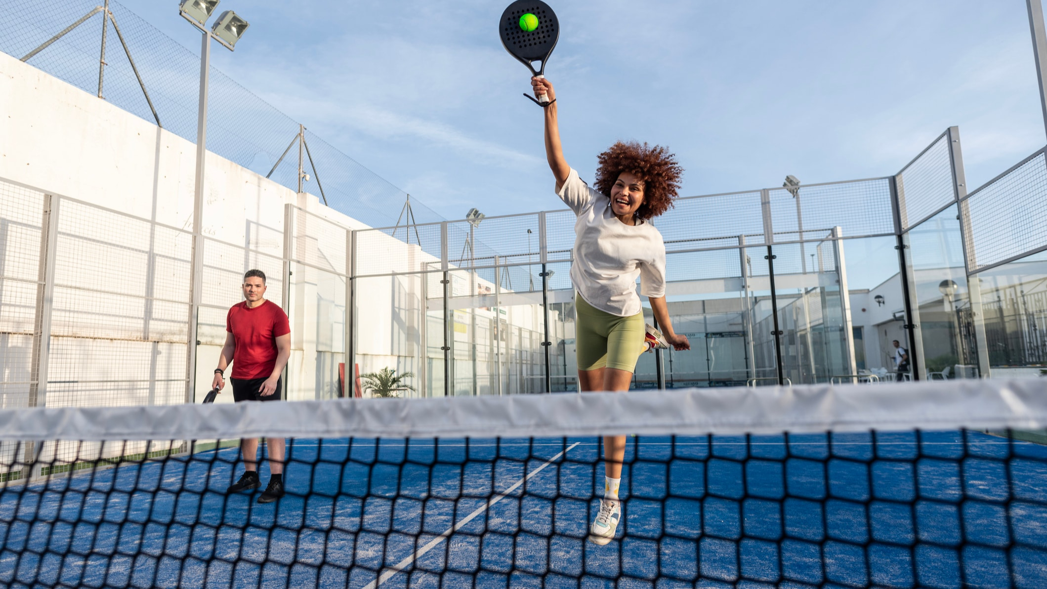 A padel game in action