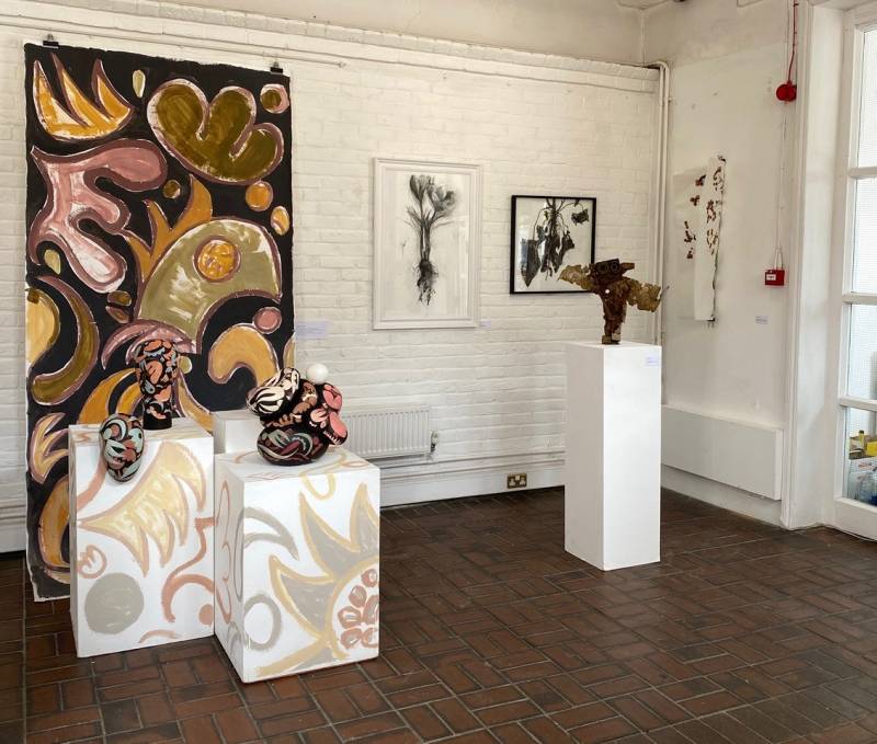 Resident artist's art on display at Redlees Studios, Isleworth.