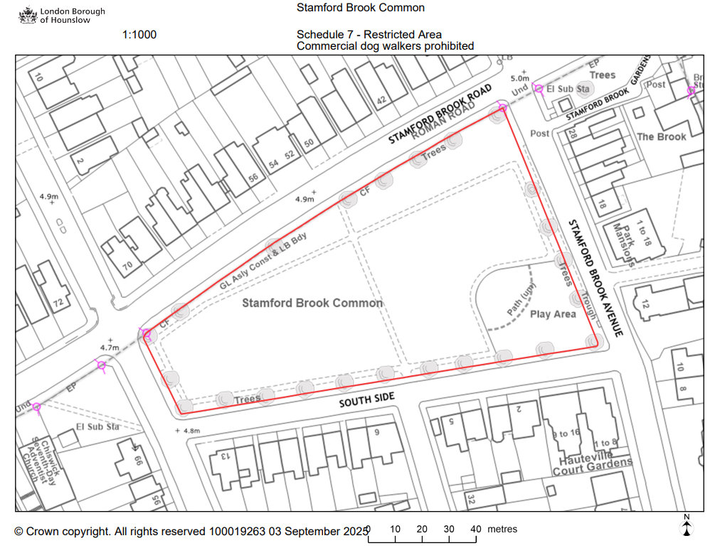 Map of Stamford Brook Common