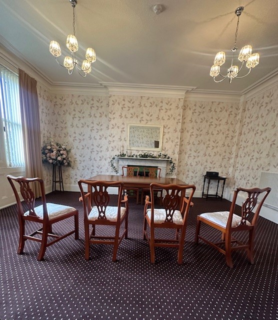 Four chairs in the Statutory room at Feltham Lodge