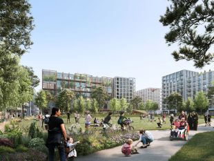 Image shows a cgi image of what the future of Feltham will look like after it's regeneration and growth program.