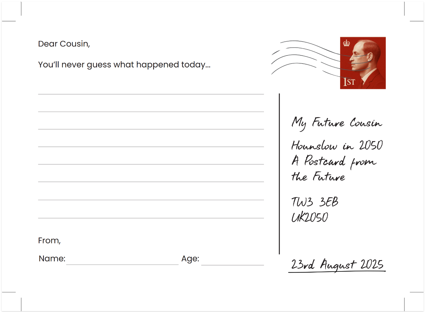 Postcard from the future template